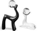 Luxury Crystal Reindeer Figurines – Elegant Resin Elk Statues with Crystal Ball,... - Image 2