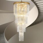 Luxury Gold Crystal Chandelier for High Ceilings, 23-Light Statement Chandelier ... - Image 2