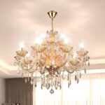 Luxury K9 Crystal Amber Color Modern Classic 15 Lights Ceiling Chandelier with A... - Image 2