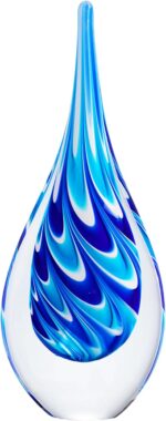 Luxury Lane Hand Blown Swirl Wave Tear Drop Sommerso Art Glass Sculpture for Hom... - Image 2
