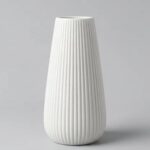 Luxury White Ceramic Vase, Modern Ribbed Fluted Design, Flower Vase for Home Dec... - Image 2