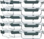 M MCIRCO 10-Pack,30 Oz Glass Meal Prep Containers 2 Compartments Airtight Lunch ... - Image 2