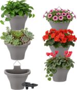 MADHOLLY 6Pcs Vertical Hanging Planters for Outdoor Plants - Wall Plant Holder f... - Image 2