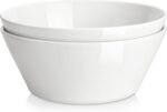 MALACASA Serving Bowls, 105 OZ Large Salad Bowls Set of 2, Porcelain White Bowls... - Image 2