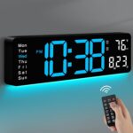 MASHI Digital Wall Clock, 16" Large Display Digital Clock with Remote Control, A... - Image 2