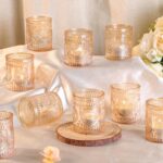 MATAHUM 12 Pcs Gold Votive Candle Holder, Glass Tealight Candle Holders for Wedd... - Image 2