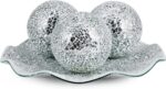MDLUU Centerpiece Bowl and Balls Set, Mosaic Tray with 3 Pieces Spheres, 12" Dec... - Image 2