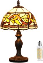 MIAOKE Stained Glass Table Lamp,Stained Glass Crystal Bead Style Table Light, Ha... - Image 2