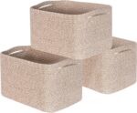 MINTWOOD Design 3-Pack Decorative Woven Storage Baskets for Shelves, Cube Bin Bo... - Image 2