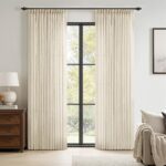 MIULEE 96 Inches Long Pinch Pleated Linen Curtains 2 Panels Set for Bedroom Livi... - Image 2