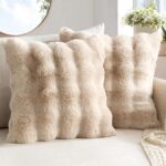 MIULEE Faux Fur Pillow Covers Thick Soft Plush Throw Pillows Luxury Spring Home ... - Image 2