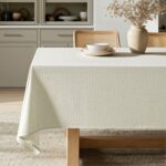 MIULEE Ivory Linen Cotton Table Cloth Rectangle Tablecloth Spring Waterproof Spi... - Image 2