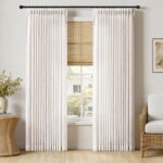 MIULEE Pinch Pleated Thick Linen Curtains 90 Inches Long 2 Panels for Living Roo... - Image 2