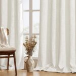 MIULEE Thick Linen Curtains 108 Inches Long Neutral Ivory Semi Sheer for Farmhou... - Image 2