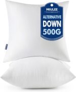 MIULEE Throw Pillows Inserts, Pack of 2 18x18 Inch 100% Virgin Fiber Filling Bed... - Image 2