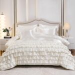 MOVE OVER White Ruffle Comforter Set Queen Size 8 Pieces Multi Layer Ruffle Bedd... - Image 2