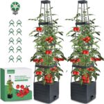 MQFORU 2 Packs Raised Garden Bed Tomato Planter with Trellis, 57" Tomato Cages f... - Image 2
