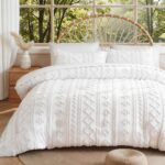 MR&HM White Boho Comforter Set, Farmhouse Bedding Set, Queen Bed in a Bag Set 7 ... - Image 2