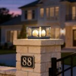 MVBT Glass Solar Post Lights, 7.9" Outdoor Column Lights, Modern Pillar Light Wa... - Image 2