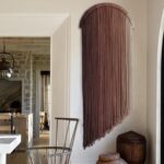 Macrame Boho Wall Decor - Pink Yarn Wall Hanging, 20" Circle Hoop - Image 2