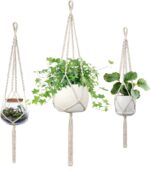 Macrame Plant Hanger - Fits 4 to 13 inches Pots for Indoor Outdoor, 34"/41"/46" ... - Image 2