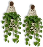Macrame Plant Hanger Set of 2, Boho Wall Hanging Planter for Up to 6 Inch Pots -... - Image 2