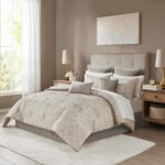 Madison Park Emilia Bed in a Bag Comforter Set with Sheets, Gold Metallic Jacqua... - Image 2