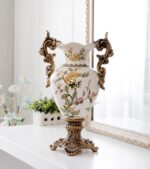Magcolor Tall Table Ceramic White Vases Modern Home Decor Flower Vase for Shelf ... - Image 2