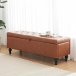 Mangodan 50" Storage Ottoman Bench, Tufted Ottoman with Storage for Living Room,... - Image 2