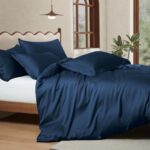 Manyshofu 5Pcs Cotton Tencel King Duvet Cover Eucalyptus Lyocell Navy Blue Duvet... - Image 2