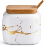 Marble Ceramics Sugar Bowl Ceramic Seasoning Box Ceramic Spice Jars Porcelain Co... - Image 2