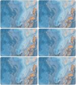 Marble Placemats Set of 6 Blue Marbles Plastic Table Mats Marble Theme Place Mat... - Image 2