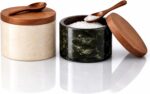 Marble Salt and Pepper Bowls,2Pcs Handcrafted Solid Marble Salt and Pepper shake... - Image 2
