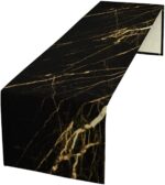 Marble Table Runner,Black Gold Abstract Geometry Pattern Texture Kitchen Dinning... - Image 2