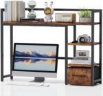 Marbrasse Desk Shelf with Drawer, 40" Desk Hutch for Computer Monitor, Wooden De... - Image 2