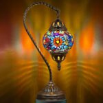 Marrakech Tiffany Style Stained Glass Table Lamp, Handmade Turkish Moroccan Mosa... - Image 2