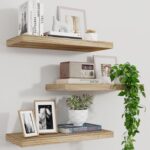 Marsmiles Wood Floating Shelves for Wall Set of 3, 17 Inch Wide Rustic Wooden Fl... - Image 2