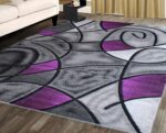 Masada Rugs, Modern Contemporary Area Rug, Purple Grey Black (6 Feet X 9 Feet) - Image 2