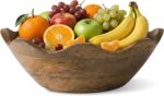 Mela Artisans 12-Inch Mango Wood Scalloped Bowl - Hand-Finished Decorative Servi... - Image 2