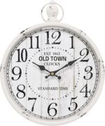 Menterry Retro Round Wall Clock. White Vintage Antique Style. Battery Operated S... - Image 2