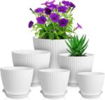 Meowell 7/6.2/5.5/5/4.5/4 inch Plant Pots, 6 Pack Flower Pots for Small Indoor O... - Image 2