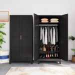 Metal Armoire Wardrobe Closet Storage Cabinet with Hanging Rod,71'' Metal Wardro... - Image 2