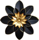 Metal Flower Wall Art Decor, 9.5“ Rustic Modern Floral Sculpture, Distressed Iro... - Image 2