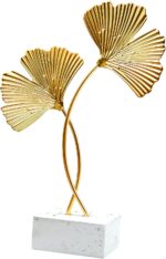 Metal Ginkgo Leaf Ornaments, Gold Ginkgo Leaf Desktop Decoration Sculpture, Mode... - Image 2