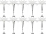Metal Trumpet Vases for Centerpieces - Set of 10 Elegant Silver Vases for Table,... - Image 2