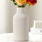 Mfacoy White Ceramic Flower Vase, Minimalist Decor, Modern Home Decorative Vase,... - Image 2