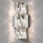 Mid Century Nordic Long Strip Crystal Vanity Wall Sconce LED Wall Light Bar Chro... - Image 2