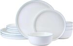 Mikasa Samantha 12 Piece Bone China Dinnerware Set, Service for 4, Flat Plates a... - Image 2