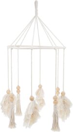 Mikikit Bohemian Leaf Iron Hoop Tassel Hanging Ornament for Indoor Wall Decor, B... - Image 2