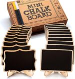Mini Chalkboard Signs, 20 Pack Framed Small Chalk Board Food Labels with Easel S... - Image 2